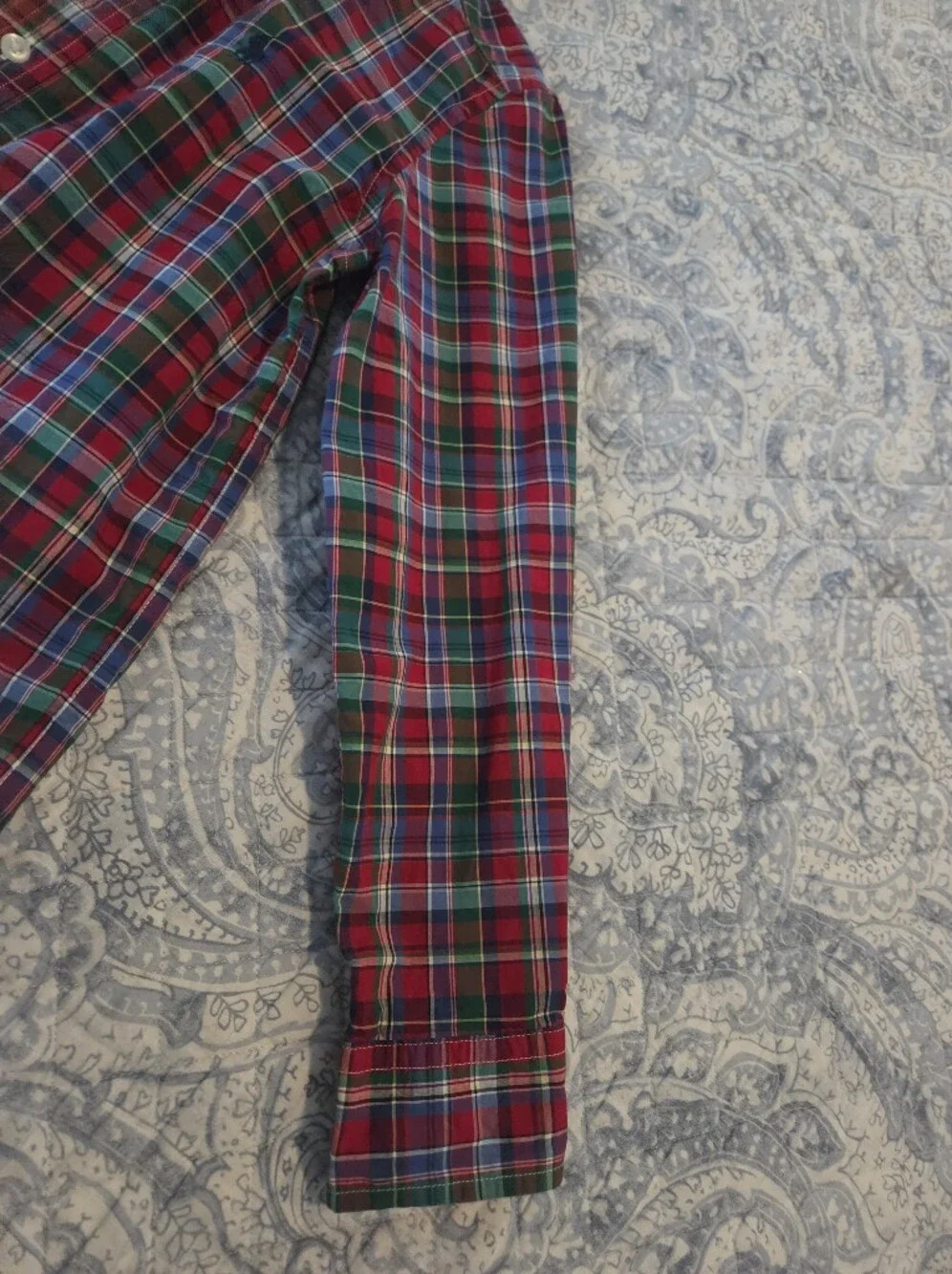 Boy's Red & Green Plaid Button-Down Shirt